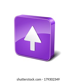 Up 3d Rounded Corner Violet Vector Icon Button