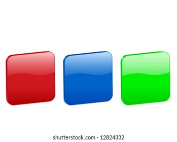 3d rounded squares isolated on white background. Vector illustration