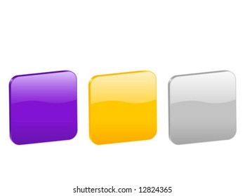 3d rounded squares isolated on white background. Vector illustration