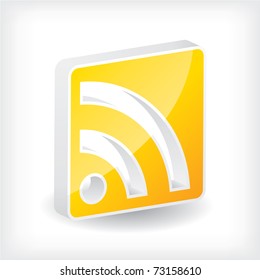 3d rss icon design with shadow