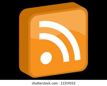 ícone 3d Rss - ilustração vetorial