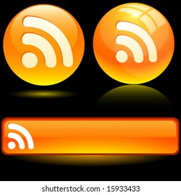 3d rss icons. Vector illustration.