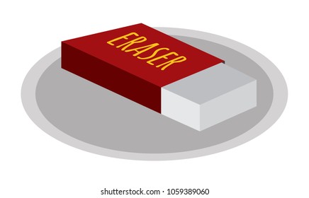 3d rubber or eraser vector with shadow