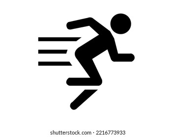 3d running man silhouette vector