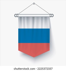 3D Russia flag vector illustration