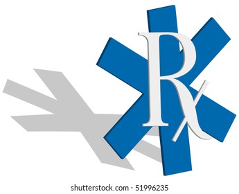 A 3d rx symbol with shadow