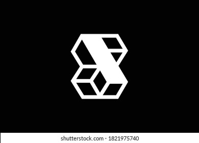 Diseño del logotipo de la carta 3D S sobre fondo de lujo. Concepto del logotipo de la letra 3D SS en monograma. Diseño de icono S. Diseño de iconos de letras blancas elegantes y profesionales en el fondo negro. S SS