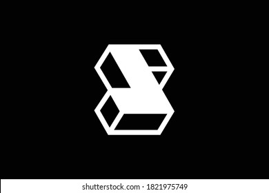 3D S letter logo design on luxury background. 3D SS monogram initials letter logo concept. S icon design. SS elegant and Professional white color letter icon design on black background. S SS