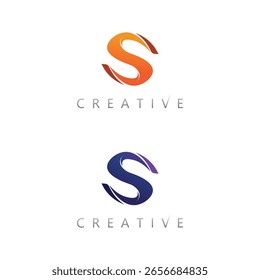 Logo-Vektorgrafik mit 3D-S-Buchstabe und Schattentiefe für die Verwendung durch Corporate Branding