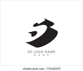 3D S letter vector with white background