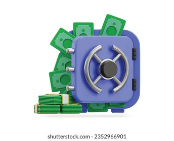 Icono de caja fuerte con ilustración vectorial de dinero