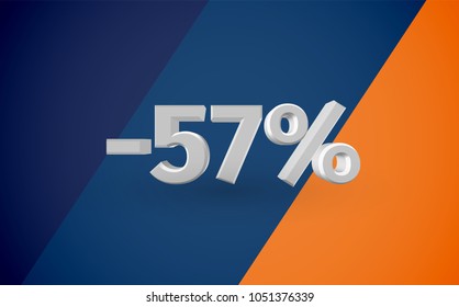 3D sale illustration with percentage, vector