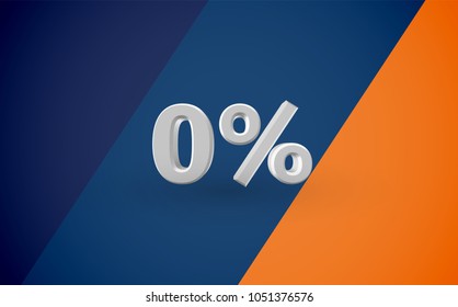 3D sale illustration with percentage, vector