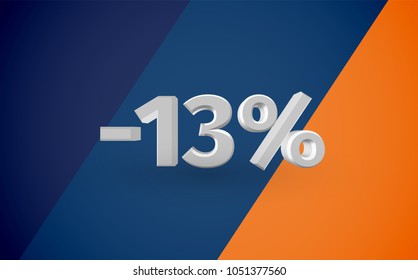 3D sale illustration with percentage, vector