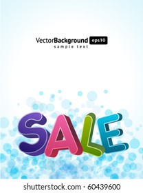 3d sale message with percents colorful background