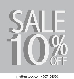 3D sale off text