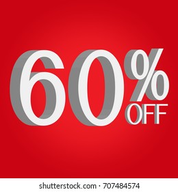 3D sale off text