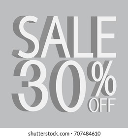3D sale off text