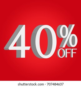 3D sale off text