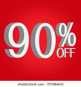 3D sale off text