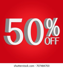 3D sale off text
