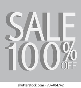 3D sale off text