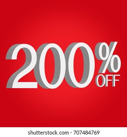3D sale off text
