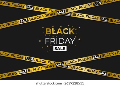 3D sale ribbon with futuristic red glow. Black Friday text floats on striking dark field. Ribbon stripes form bold banner composition. Web template grabs attention with graphic punch.