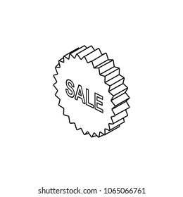 3d sale sign icon. Element of sale signs for mobile concept and web apps. Thin line  icon for website design and development, app development. Premium icon on white background