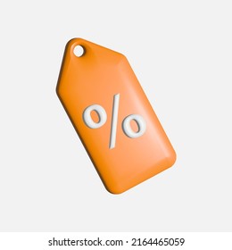 3d sale sticker. Discount coupon with percentage. Vector stock illustration.
