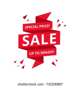 3D sale tag banner