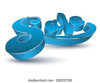 3D Sale text blue. Can use for promotion.