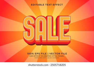 3D Sale Text effect editable vector. Business text effect. Promotion pamflet