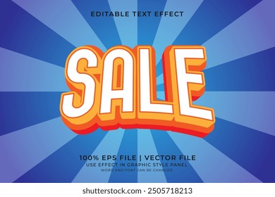3D Sale Text effect editable vector. Business text effect. Promotion pamflet