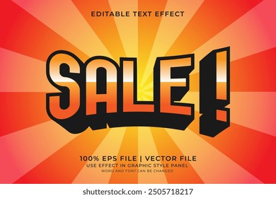 3D Sale Text effect editable vector. Business text effect. Promotion pamflet