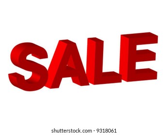 3d sale text - vector illustration