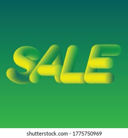 3D Sale Typography Logo Unit with fur effect
