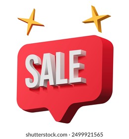 3d sale vector illustration red with white background