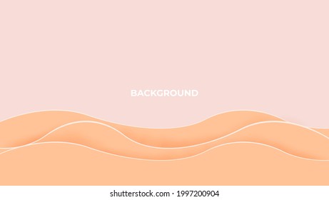 3d Sand Vector Background Smooth, Clean Concept with Papercut Style For Summer, Element, Wallpaper, Template, Banner, Presentation, Web, Page Layout, and etc. eps 10 Editable. vector Illustration