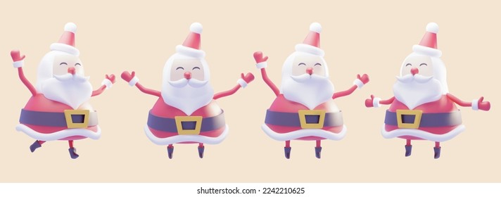 3D Santa Claus Icon Vector