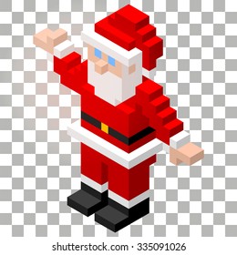 3d Santa Claus vector pixel art