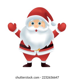 3d santa claus in white background for merry christmas card ornament