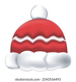 3d santa hat on white background