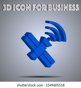 3D satellite tracker Icon vector illustration. Technology theme icon from iot set. Isometric flat seo design. Digital web objects and symbols for app, vlog, blog, business, social media