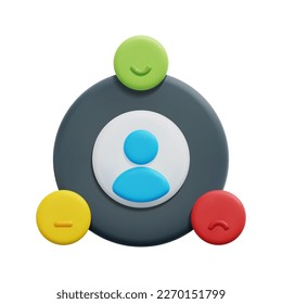 3d satisfaction icon vector. Isolated on white background. 3d customer loyalty, brand and marketing concept. Cartoon minimal style. 3d feedback icon vector render illustration.