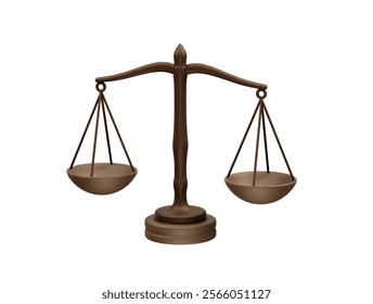3D scales of justice icon illustration vector