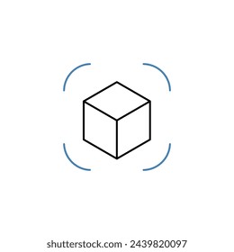 3d scan concept line icon. Simple element illustration. 3d scan concept outline symbol design.