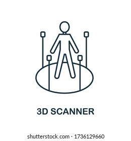 3D Scanner icon from 3d printing collection. Simple line 3D Scanner icon for templates, web design and infographics