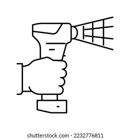 3d scanner line icon vector. 3d scanner sign. isolated contour symbol black illustration