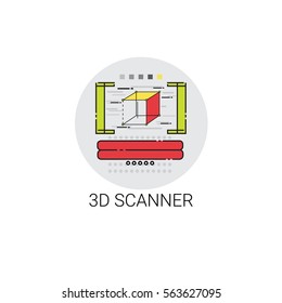 Ilustración de vectores de iconos de tecnología moderna de 3d Scanner